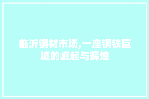 临沂钢材市场,一座钢铁巨城的崛起与辉煌 建筑设计