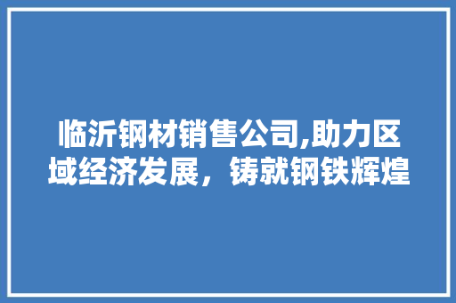 临沂钢材销售公司,助力区域经济发展，铸就钢铁辉煌 地面装修