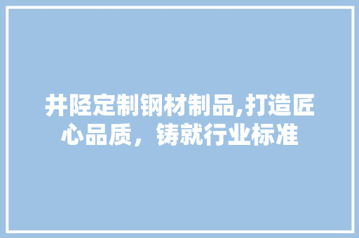 井陉定制钢材制品,打造匠心品质，铸就行业标准
