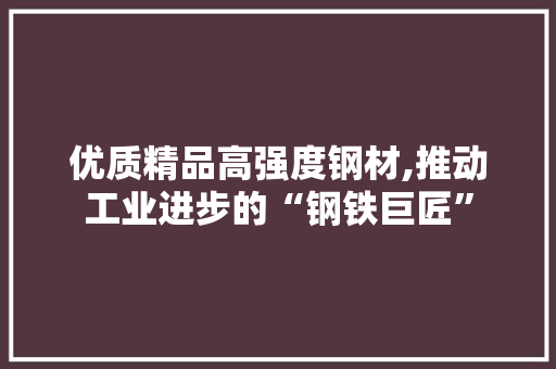 优质精品高强度钢材,推动工业进步的“钢铁巨匠” 墙面装饰