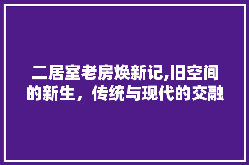 二居室老房焕新记,旧空间的新生，传统与现代的交融