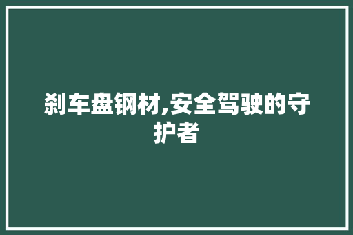 刹车盘钢材,安全驾驶的守护者 庭院装修
