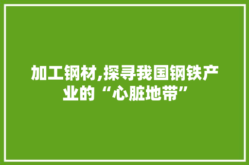 加工钢材,探寻我国钢铁产业的“心脏地带” 门窗装修