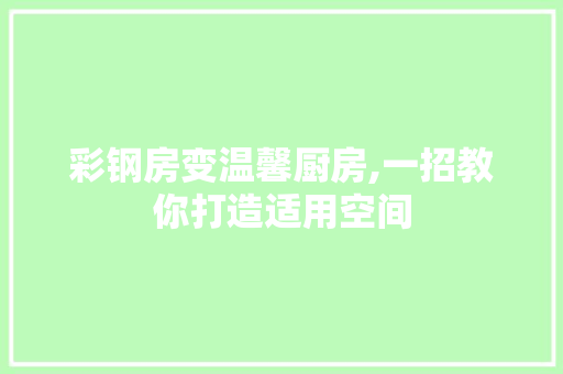彩钢房变温馨厨房,一招教你打造适用空间 门窗装修