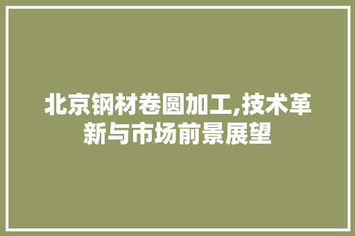 北京钢材卷圆加工,技术革新与市场前景展望