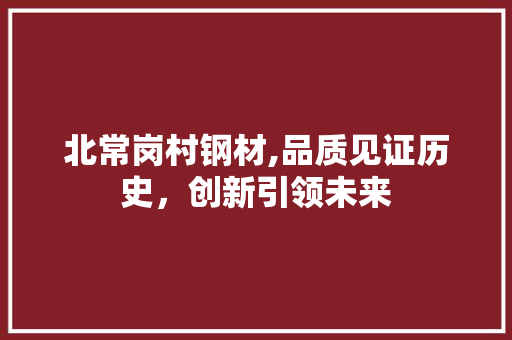 北常岗村钢材,品质见证历史，创新引领未来 门窗装修