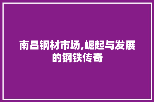 南昌钢材市场,崛起与发展的钢铁传奇 门窗装修