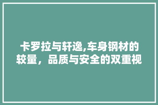 卡罗拉与轩逸,车身钢材的较量，品质与安全的双重视角