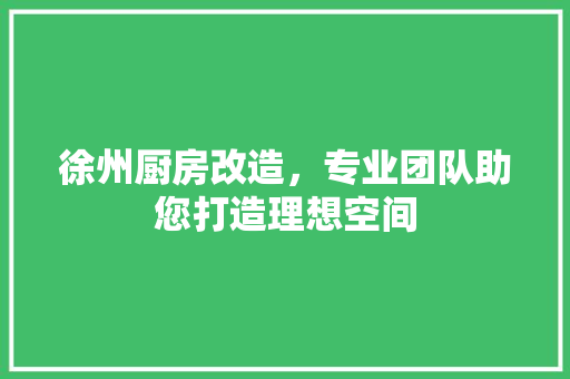 徐州厨房改造，专业团队助您打造理想空间