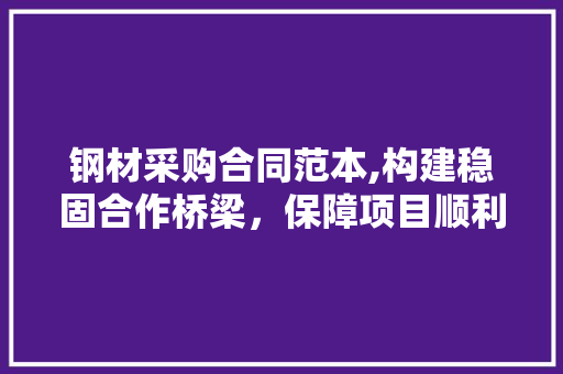 钢材采购合同范本,构建稳固合作桥梁，保障项目顺利进行 隔断设计