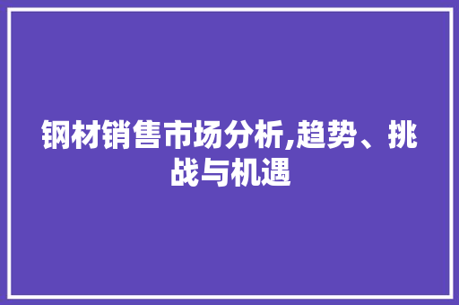 钢材销售市场分析,趋势、挑战与机遇 建筑设计