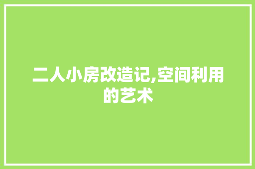 二人小房改造记,空间利用的艺术