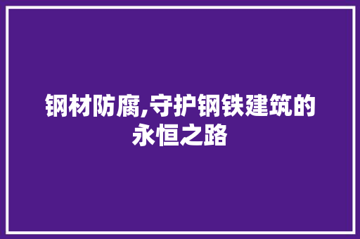 钢材防腐,守护钢铁建筑的永恒之路