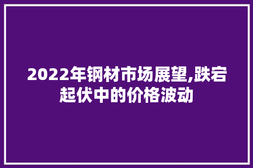 2022年钢材市场展望,跌宕起伏中的价格波动