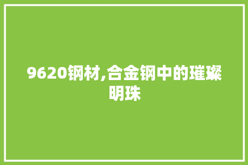 9620钢材,合金钢中的璀璨明珠