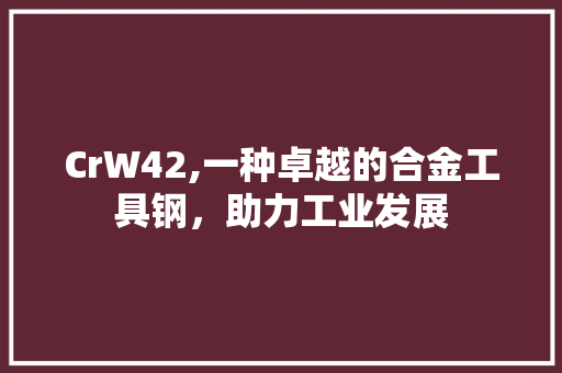 CrW42,一种卓越的合金工具钢，助力工业发展
