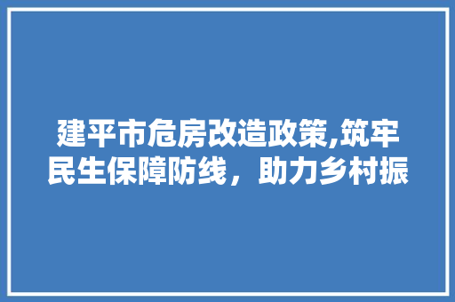 建平市危房改造政策,筑牢民生保障防线，助力乡村振兴