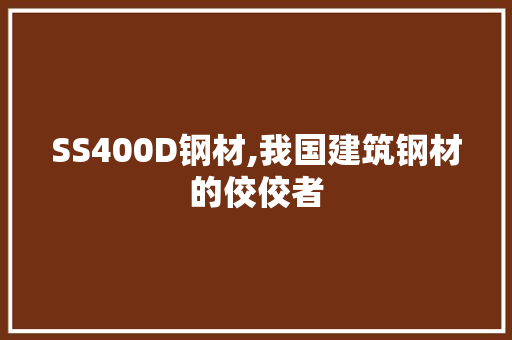SS400D钢材,我国建筑钢材的佼佼者 庭院装修