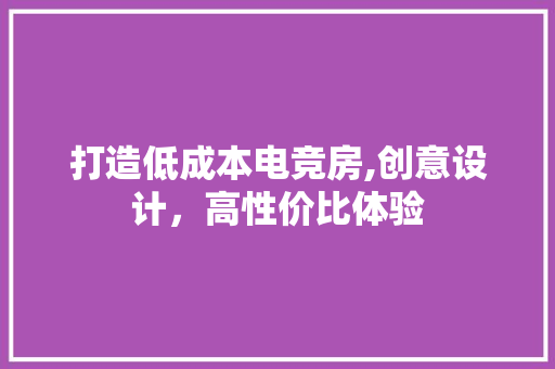 打造低成本电竞房,创意设计，高性价比体验