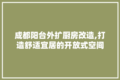 成都阳台外扩厨房改造,打造舒适宜居的开放式空间