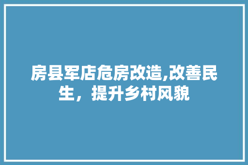 房县军店危房改造,改善民生，提升乡村风貌