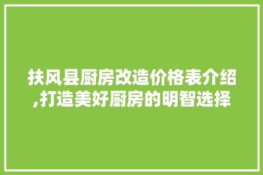 扶风县厨房改造价格表介绍,打造美好厨房的明智选择