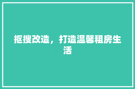 抠搜改造，打造温馨租房生活