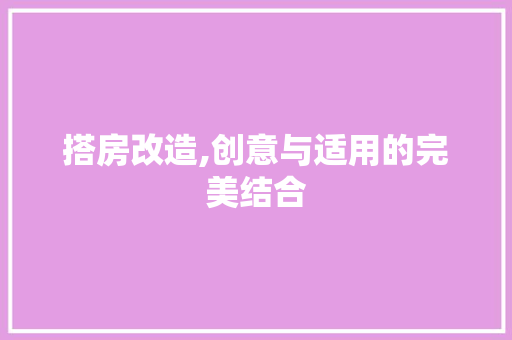 搭房改造,创意与适用的完美结合