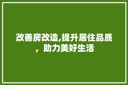 改善房改造,提升居住品质，助力美好生活