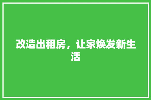 改造出租房，让家焕发新生活