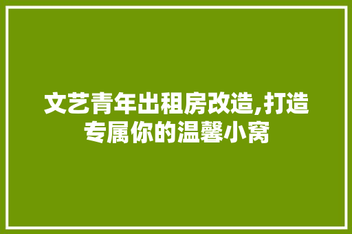 文艺青年出租房改造,打造专属你的温馨小窝