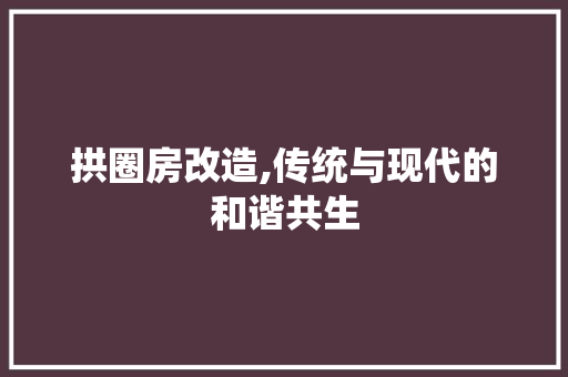 拱圈房改造,传统与现代的和谐共生