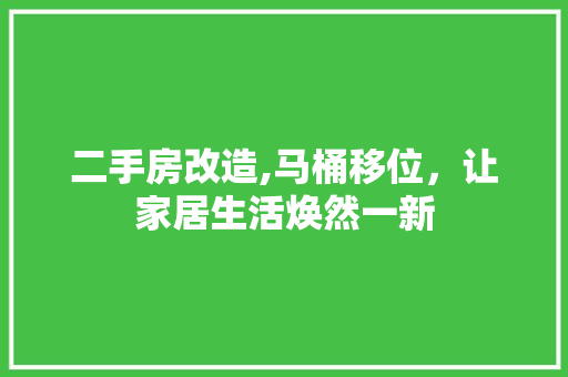 二手房改造,马桶移位，让家居生活焕然一新