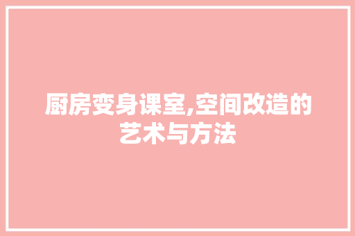 厨房变身课室,空间改造的艺术与方法