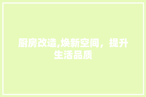 厨房改造,焕新空间，提升生活品质