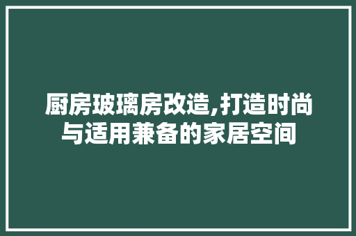 厨房玻璃房改造,打造时尚与适用兼备的家居空间