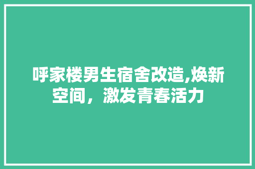 呼家楼男生宿舍改造,焕新空间，激发青春活力