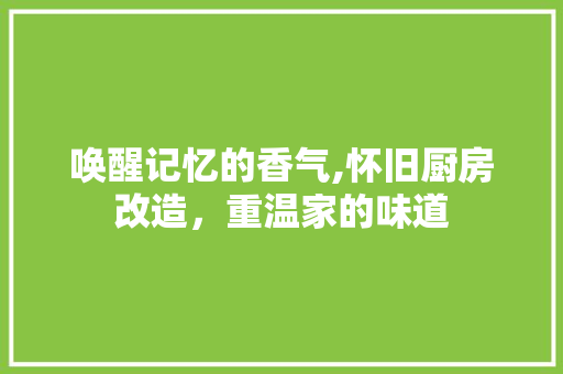 唤醒记忆的香气,怀旧厨房改造，重温家的味道