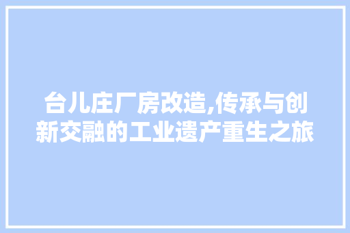 台儿庄厂房改造,传承与创新交融的工业遗产重生之旅