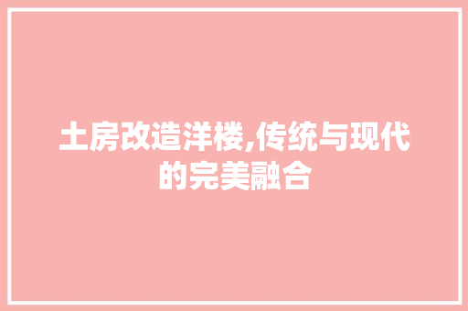 土房改造洋楼,传统与现代的完美融合