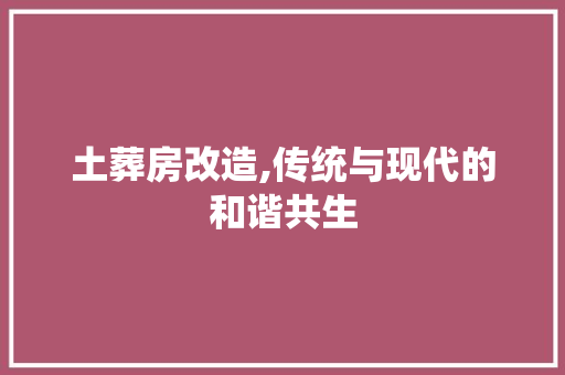 土葬房改造,传统与现代的和谐共生