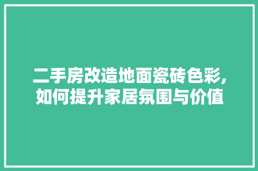 二手房改造地面瓷砖色彩,如何提升家居氛围与价值