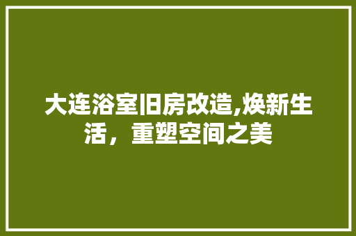 大连浴室旧房改造,焕新生活，重塑空间之美