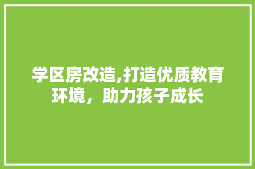 学区房改造,打造优质教育环境，助力孩子成长 装修材料