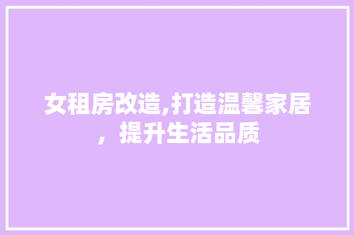 女租房改造,打造温馨家居，提升生活品质