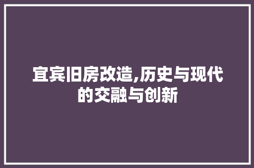 宜宾旧房改造,历史与现代的交融与创新