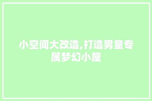 小空间大改造,打造男童专属梦幻小屋