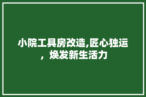 小院工具房改造,匠心独运，焕发新生活力