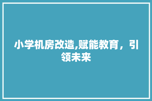 小学机房改造,赋能教育，引领未来