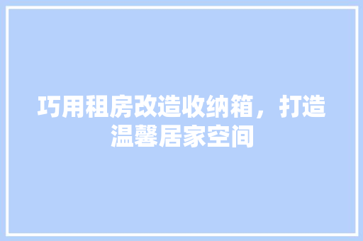 巧用租房改造收纳箱，打造温馨居家空间